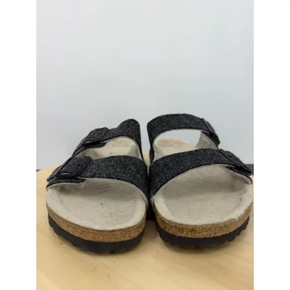 Birkenstock Arizona Rivet Wool Felt Doubleface Gray Sandals Mens 9 Ladies 11